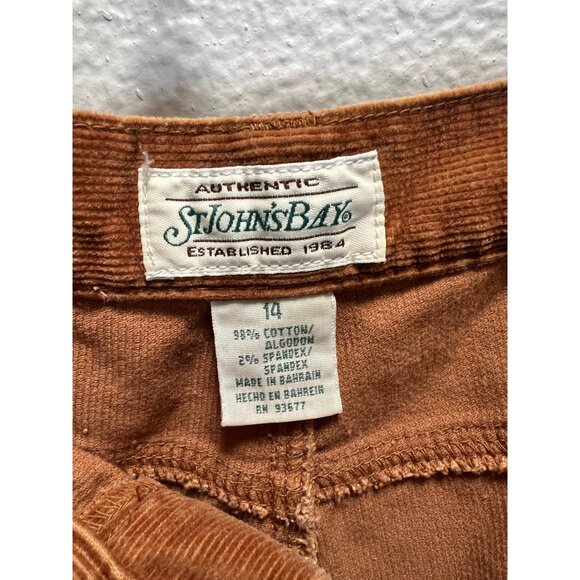 St. Johns Bay Womens Corduroy Pants Size 14 Rust Brown Cotton Blend Stretch Auth - Picture 3 of 5